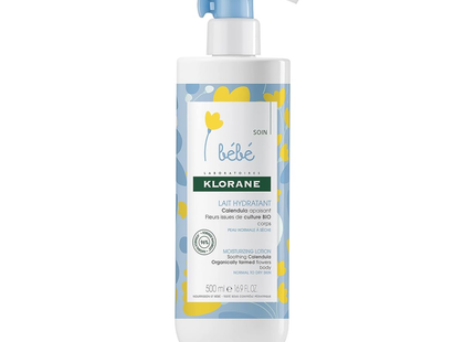 Klorane BeBe - Lotion Hydratante au Calendula - pour le Corps - Peaux Normales à Sèches | 500 ml