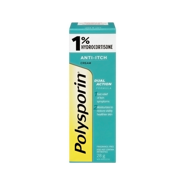 Crème anti-démangeaisons Polysporin 1% Hydrocortisone | 28g