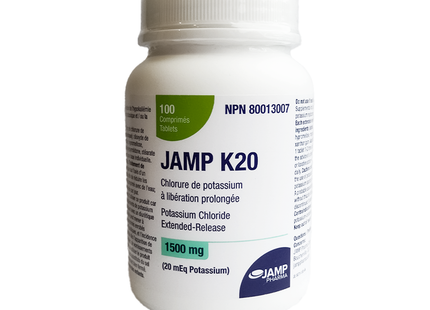 Jamp - K20 Chlorure de potassium 1500 mg | 100 comprimés