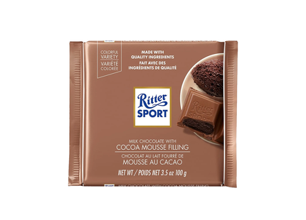 Ritter Sport - Milk Chocolate Bar with Cocoa Mousse Filling | 100 g