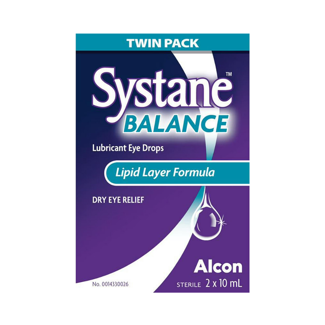 Systane - Collyre lubrifiant Balance, formule à couche lipidique pour le soulagement de la sécheresse oculaire | 2 x 10 ml