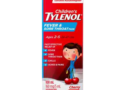 Tylenol - Fièvre et maux de gorge chez les enfants - Cerise | 100 ml