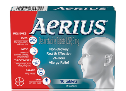 Aerius - Soulagement des allergies sans somnolence pendant 24 heures | 10 comprimés