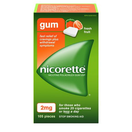 Nicorette 2mg Nicotine Gum - Fresh Fruit | 105 Pieces