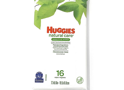 Huggies - Lingettes de soin naturelles pour peaux sensibles | 16 lingettes