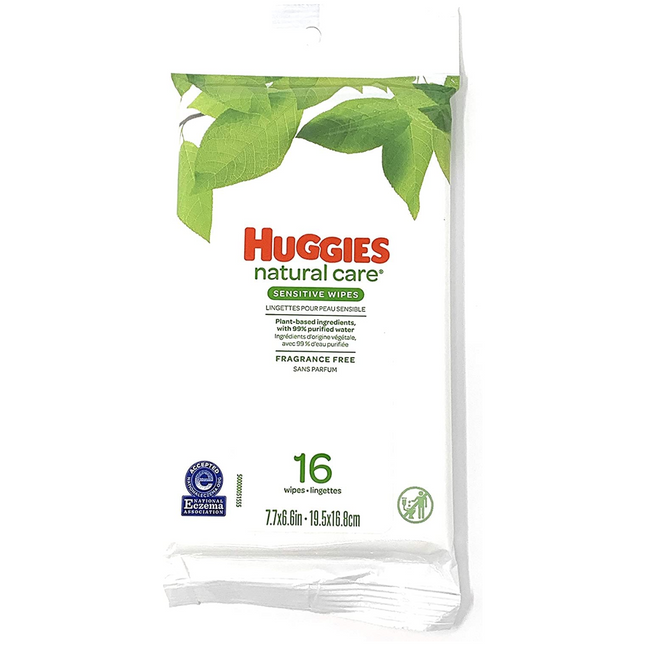 Huggies - Lingettes de soin naturelles pour peaux sensibles | 16 lingettes