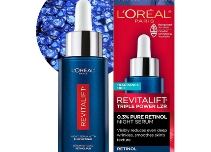 L'Oréal - Sérum de nuit Revitalift Triple Power LZR Rétinol - Sans parfum | 80 ml
