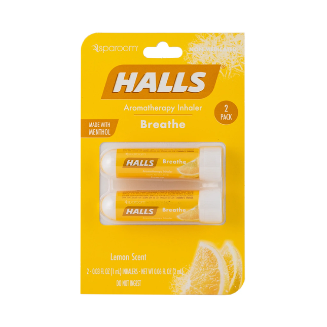 Halls - Essential Oil Inhaler, Lemon Scent | 2 Pack