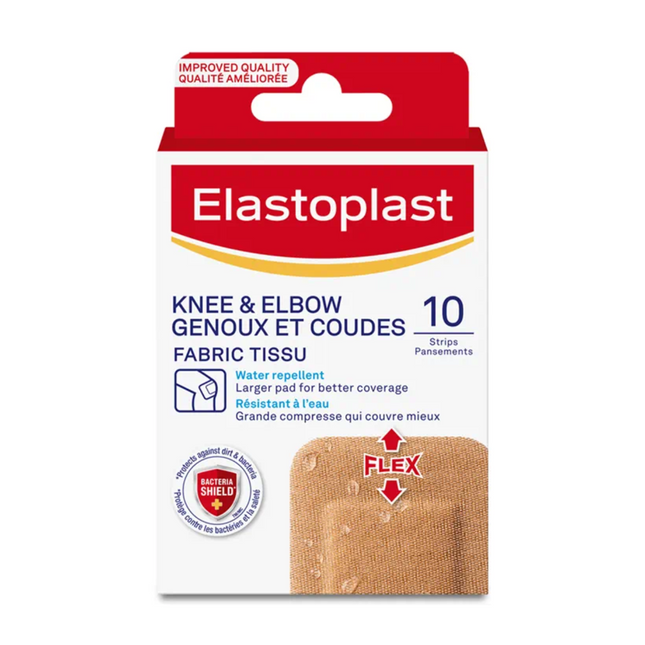 Elastoplast - Bandages en tissu pour genoux et coudes | Paquet de 10