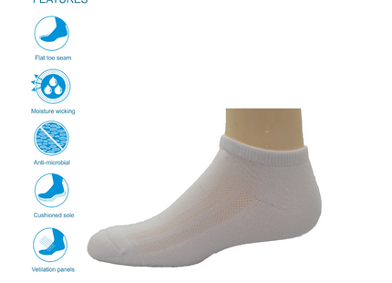 Simcan - 1 PR Shortees Chaussettes blanches pour diabétiques | Petit
