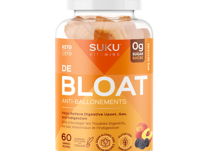 Suku Vitamins - De Bloat Supplement, Berry Peachy Flavour | 60 Gummies
