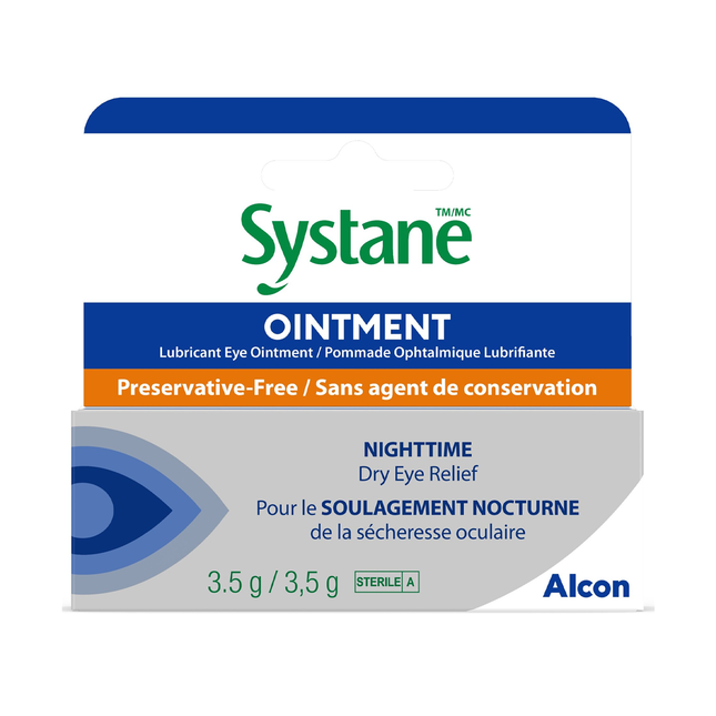 Systane - Pommade oculaire lubrifiante pour le soulagement nocturne de la sécheresse oculaire, sans conservateur | 3,5 g