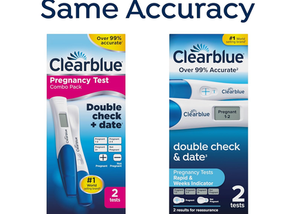 Clearblue - Pack combiné de tests de grossesse Double Check + Date | 2 tests