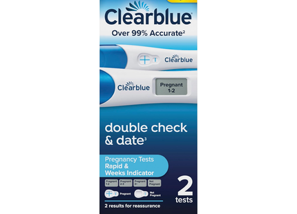 Clearblue - Pack combiné de tests de grossesse Double Check + Date | 2 tests