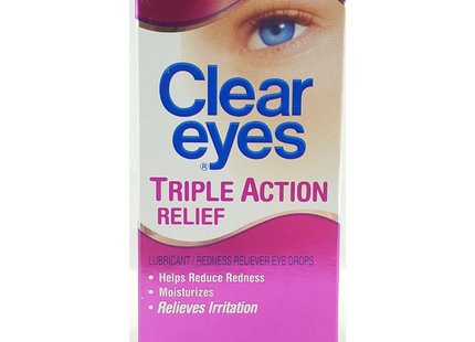Clear Eyes - Triple Action Relief Lubricant/Redness Reliever Eye Drops | 15 ml