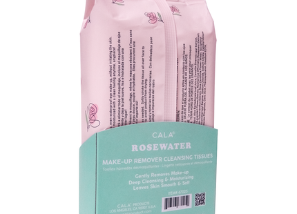 Cala - Mouchoirs Nettoyants Démaquillants à l'Eau de Rose | 60 feuilles
