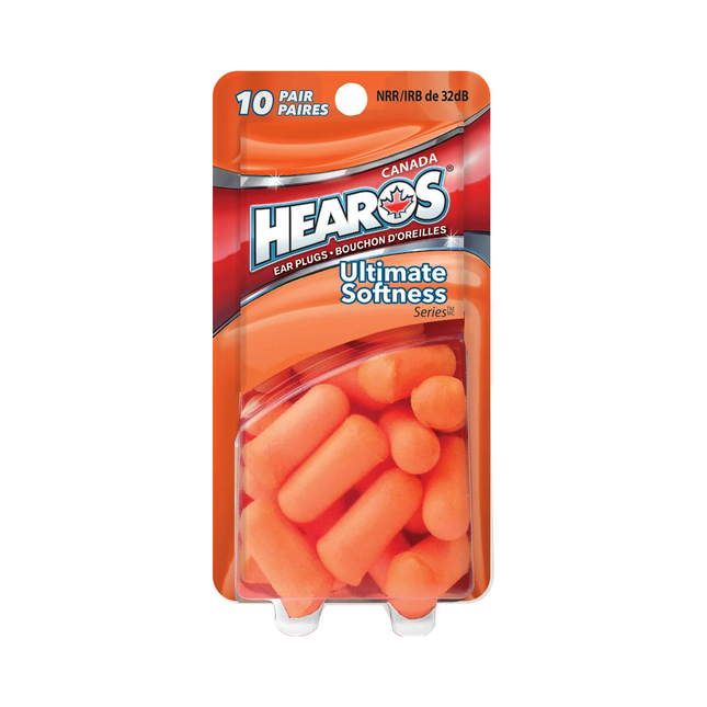 Bouchons d'oreilles Hearos Ultimate Softness Series, NRR 32 dB, orange | 10 paires