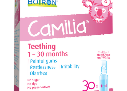 Boiron - Camilia Teething - 1 to 30 Months | 30 Drinkable Doses