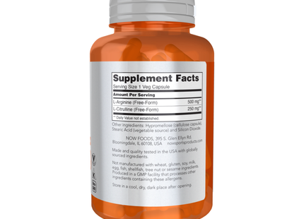NOW - Arginine & Citrulline | 120 Capsules