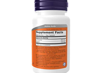 NOW - L-Theanine 200 mg with Inositol 100 mg | 60 Capsules