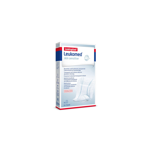 Leukomed - Pansement stérile pour peau sensible 5 x 7,2 | Paquet de 5