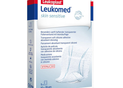 Leukomed - Pansement stérile pour peau sensible 10 x 25 cm | Paquet de 5