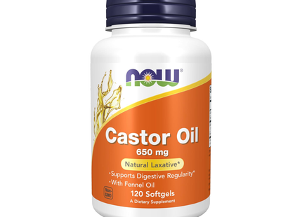NOW - Castor Oil 650 mg+ Fennel | 120 Softgels