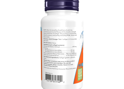 NOW - Cod Liver Oil Double Strength Vit A&D | 100 Softgels