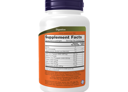 NOW - Papaya Enzyme Chewable | 180 Lozenges