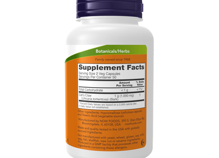 NOW - Cats Claw 500 mg | 100 Capsules