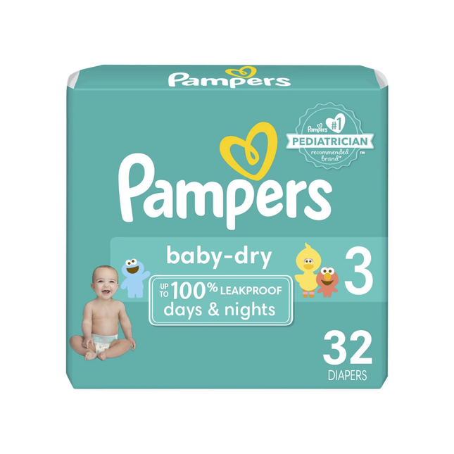Pampers - Baby Dry Leakproof Days & Nights Diapers, Size 3 | 32 Diapers