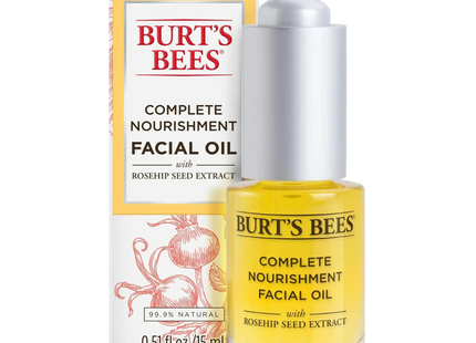 Burt's Bees - Huile visage nourrissante complète à l'extrait de graines de rose musquée | 15 ml