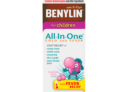 Benylin - Sirop contre la toux tout-en-un pour enfants, gomme à mâcher | 100 ml