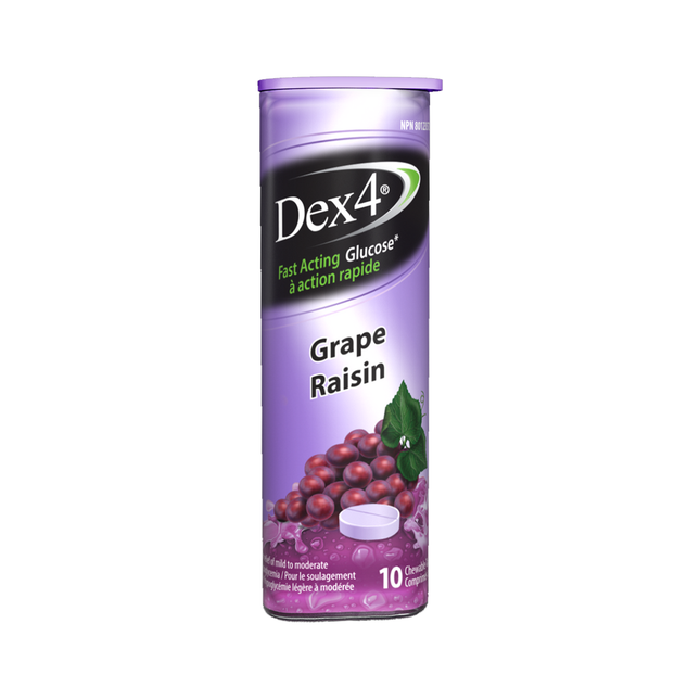 Dex4 - Comprimés de glucose - Raisin | 10 comprimés