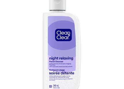Clean & Clear – Nettoyant visage relaxant en profondeur pour la nuit | 240 ml