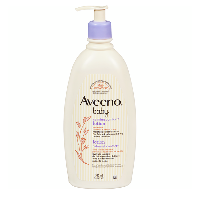 Aveeno - Lotion réconfortante apaisante pour bébé - Parfum naturel d'avoine, de lavande et de vanille | 532 ml