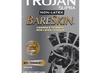 Trojan - Préservatifs BareSkin sans latex | 10 préservatifs en polyuréthane