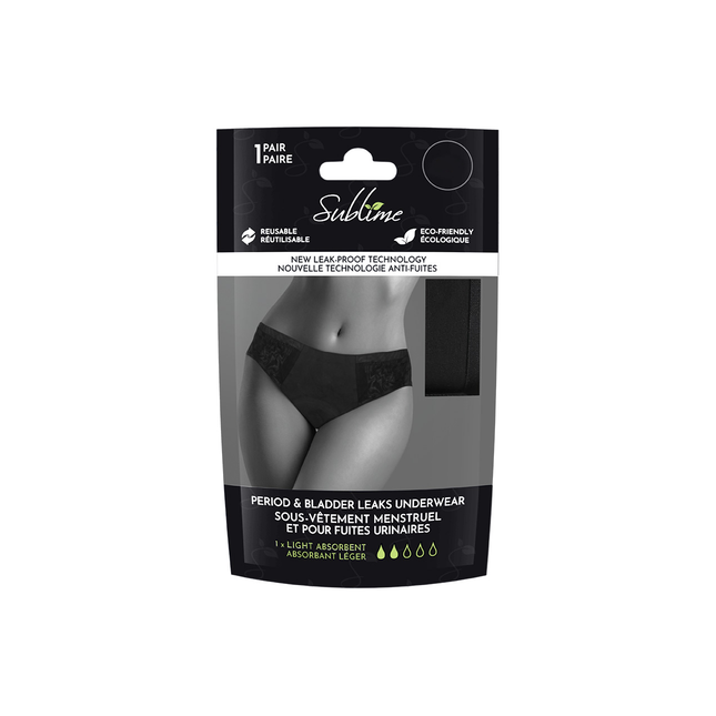 Sublime Protection - Leakproof Underwear, Light or Super Absorbent, Various Sizes | Single Pack