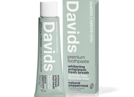 Davids Toothpaste - Peppermint Travel 1.75oz | 50 g