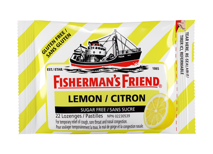 Fisherman's Friend - Sugar-Free Gluten-Free Throat Lozenges - Lemon  | 22 Lozenges