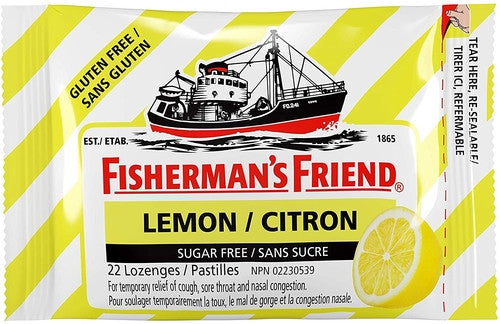 Fisherman's Friend - Sugar & Gluten Free Throat Lozenges - Lemon  | 22 lozenges