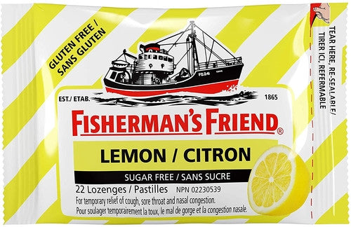 Fisherman's Friend - Pastilles pour la gorge sans sucre ni gluten - Citron | 22 pastilles