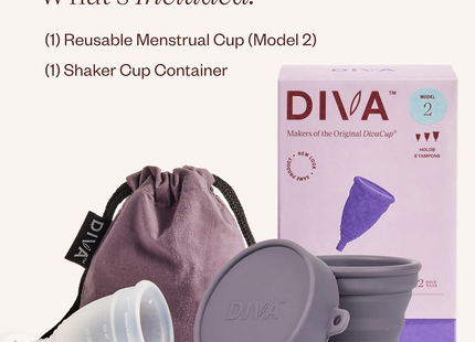 DivaCup - Diva Silicone Menstrual Cup - Model 2 | 1 Cup