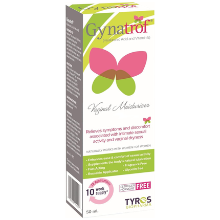 Gynatrof - Gel hydratant vaginal naturel - Approvisionnement de 10 semaines (20 applications) | 50 ml 