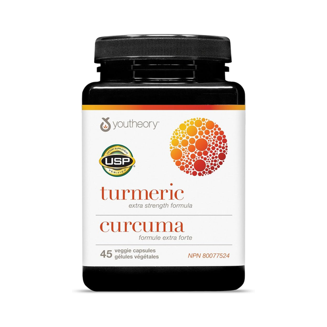 Youtheory - Curcuma Formule Extra Fort | 45 Gélules Végétales