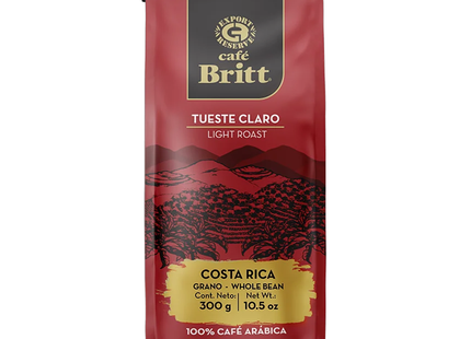 Cafe Britt - Costa Rican Light Roast Whole Bean Coffee | 300 g
