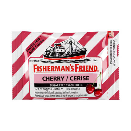 Fisherman's Friend - Pastilles pour la gorge sans sucre et sans gluten - Cerise | 22 pastilles
