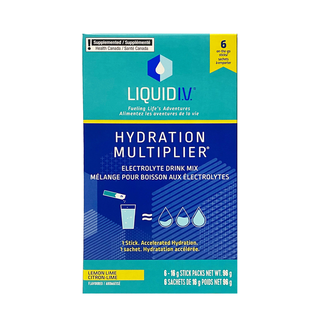 Liquid IV - Boisson électrolytique multiplicatrice d'hydratation, citron-citron vert | 6 sachets