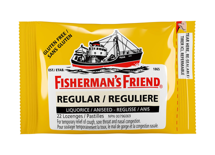 Fisherman's Friend - Gluten Free Throat Lozenges - Regular Flavour | 22 lozenges