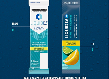 Liquid IV - Boisson électrolytique multiplicatrice d'hydratation, citron-citron vert | 6 sachets